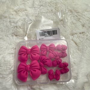 Pink Bow crocs charm